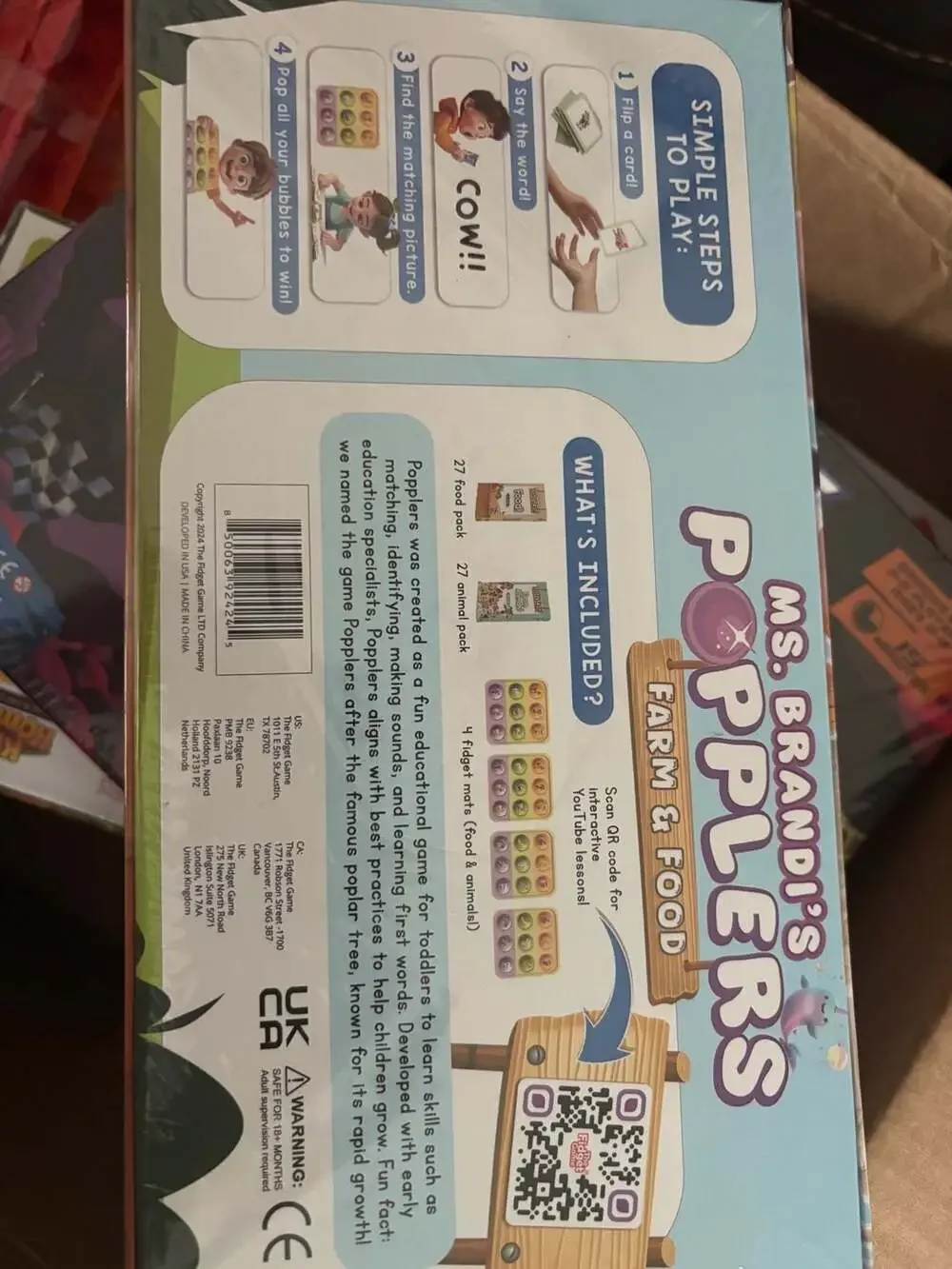 Ms. Brandi's Popplers Farm & Food Educational Fidget Game